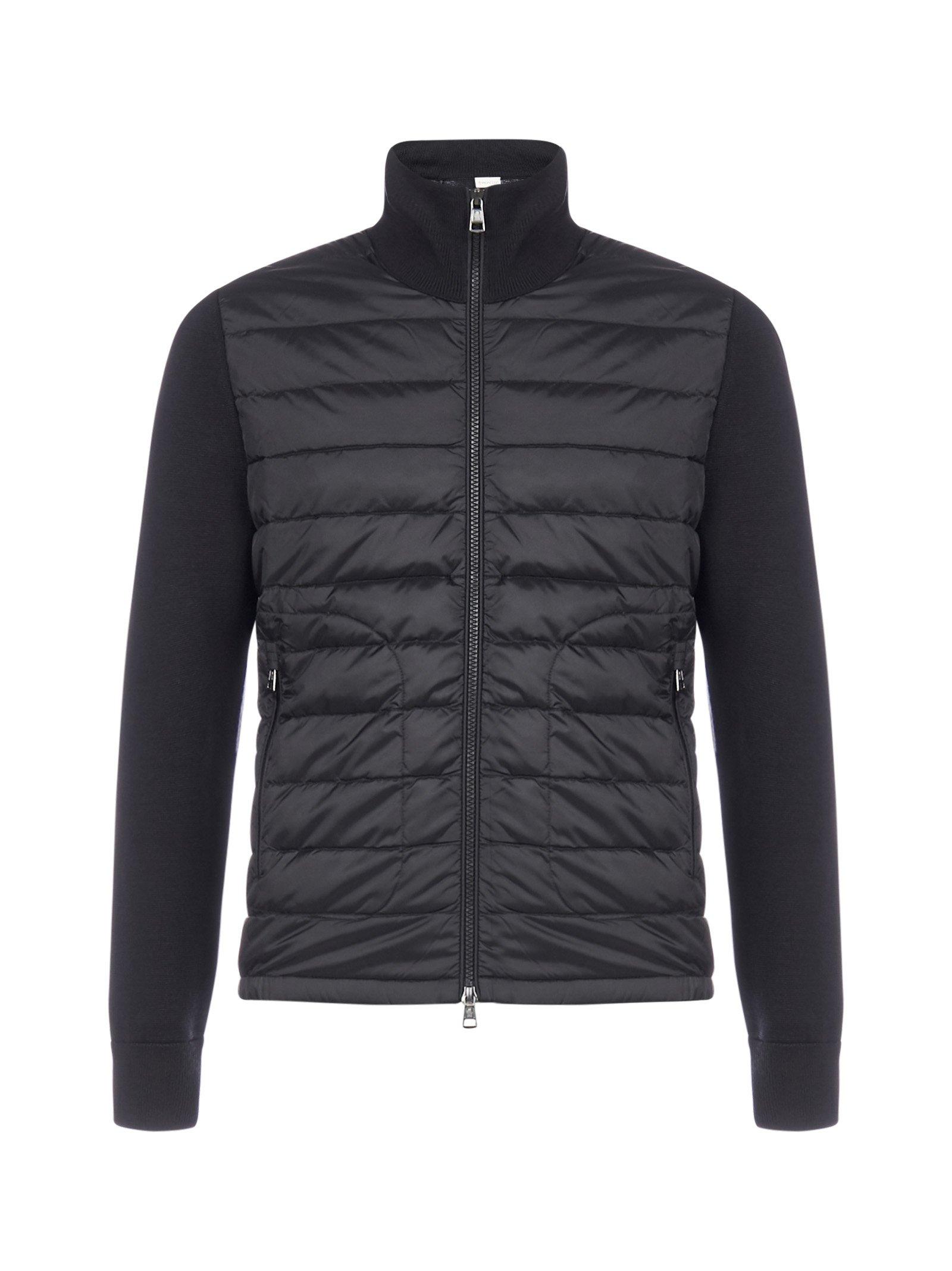 Padded-panel Knitted Jacket Black 