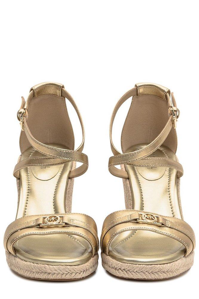 MICHAEL Michael Kors Mandy Wedge Sandals in Natural | Lyst UK