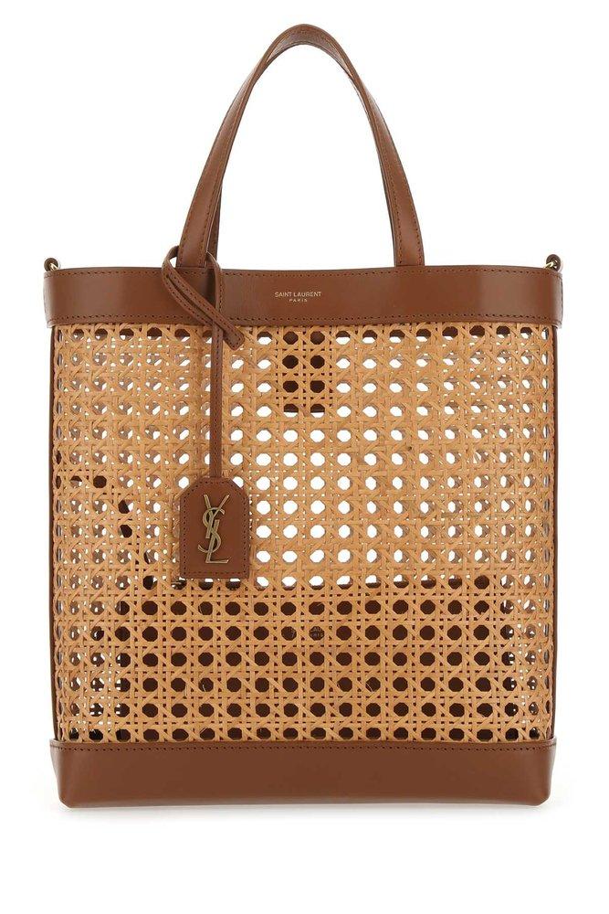 Saint Laurent Toy Woven Shopping Tote Bag in Brown | Lyst