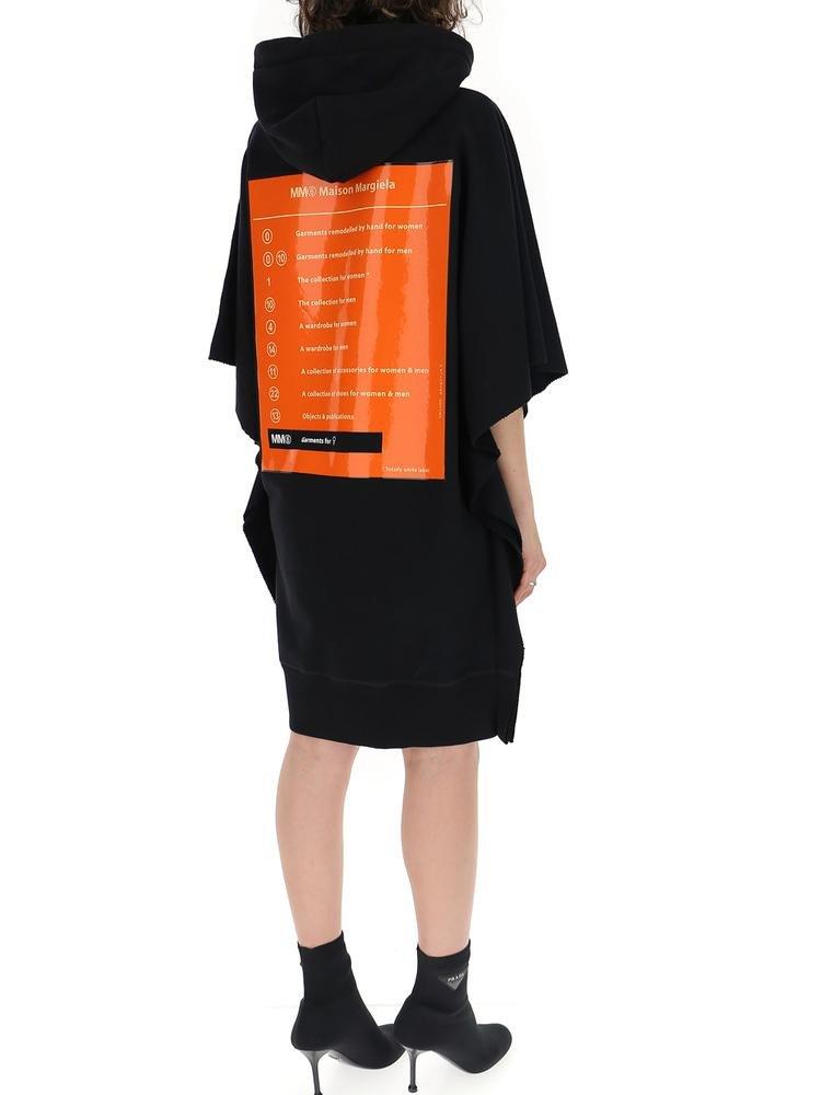 MM6 by Maison Martin Margiela Graphic Print Oversized Hoodie Dress in Black  | Lyst