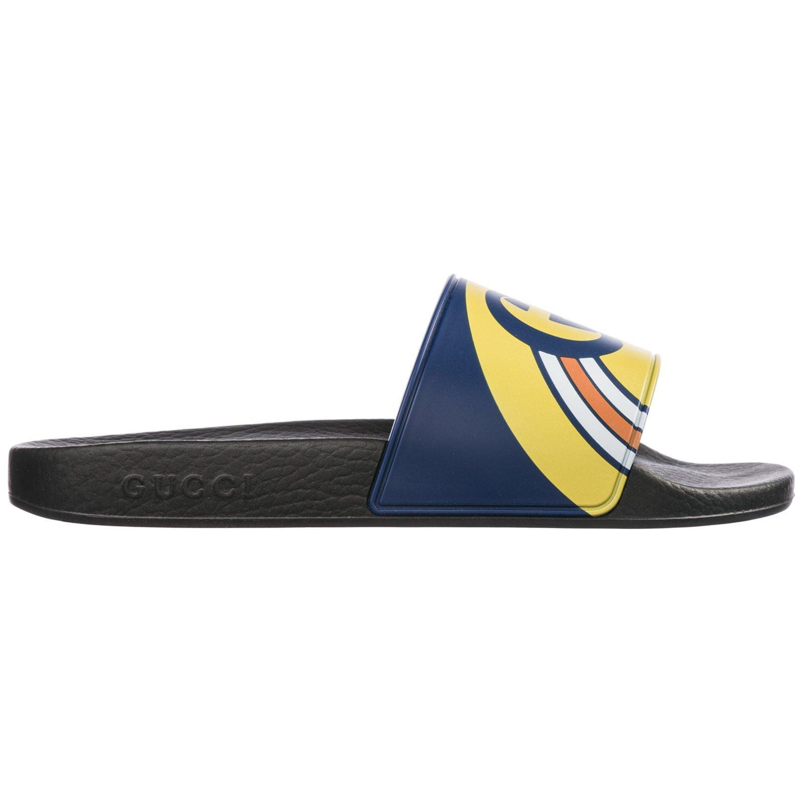 gucci pursuit logo slide sandal