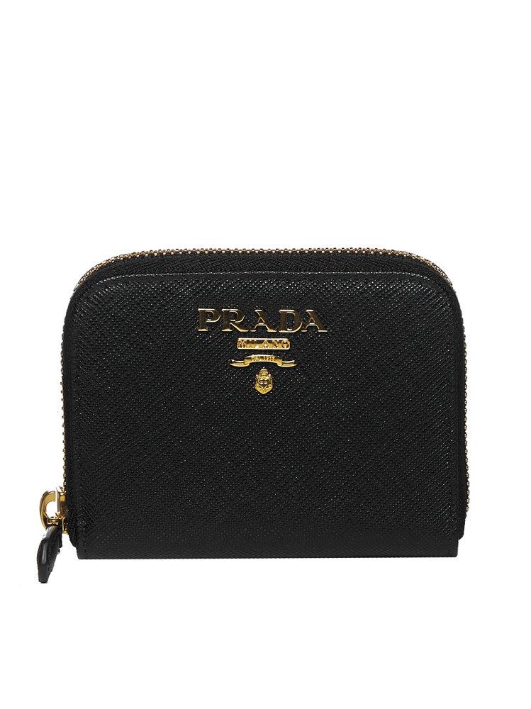 Black Saffiano Leather Zip Around Wallet