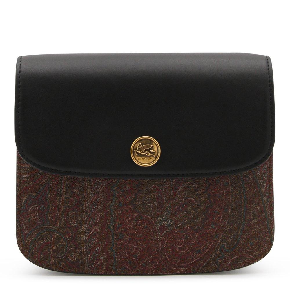 ETRO logo-plaque paisley-print Shoulder Bag - Black