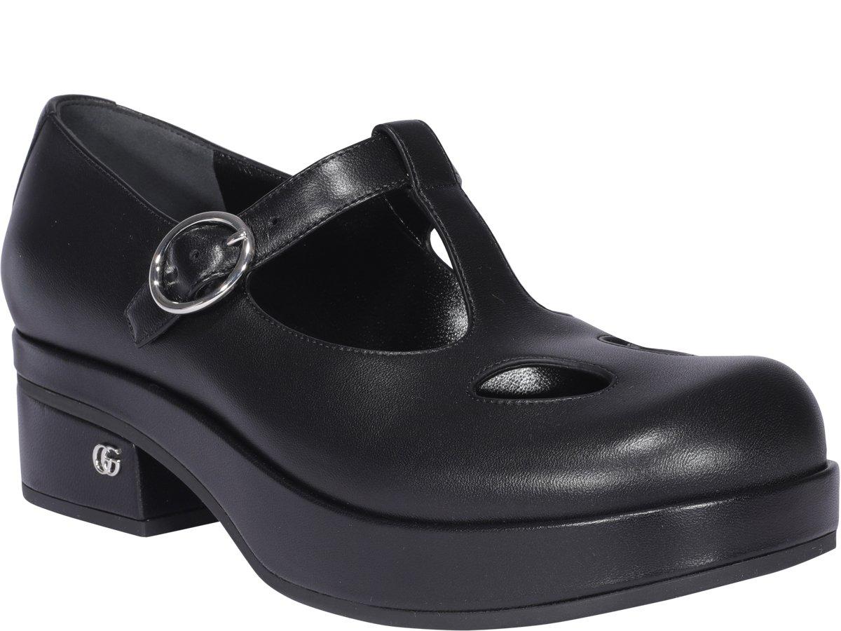 Gucci Mary Jane Block-heel Platform Pumps in Black | Lyst