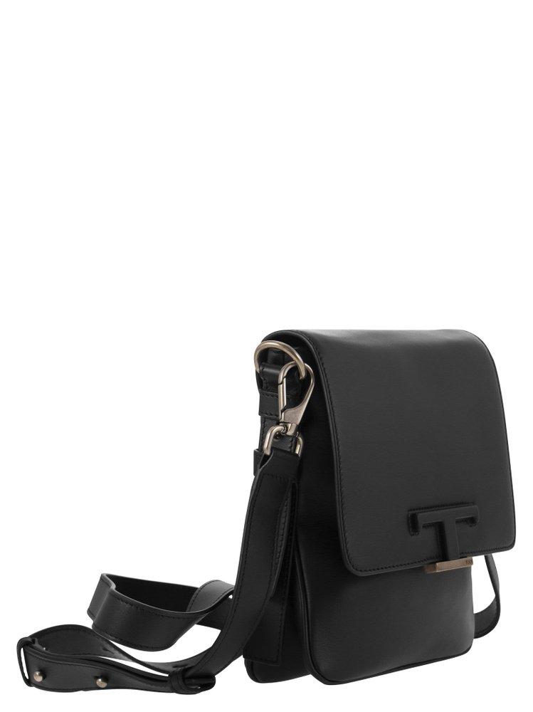 Tod's - T Timeless Crossbody Bag in Leather Mini, Black, - Bags