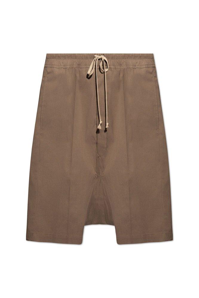 Rick Owens Men´s Brown Ricks Pods Leather Shorts shorts - shorts