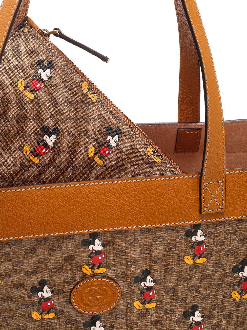 Gucci x Disney Brown GG Coated Canvas Mickey Mouse Top Handle Tote Bag -  Yoogi's Closet
