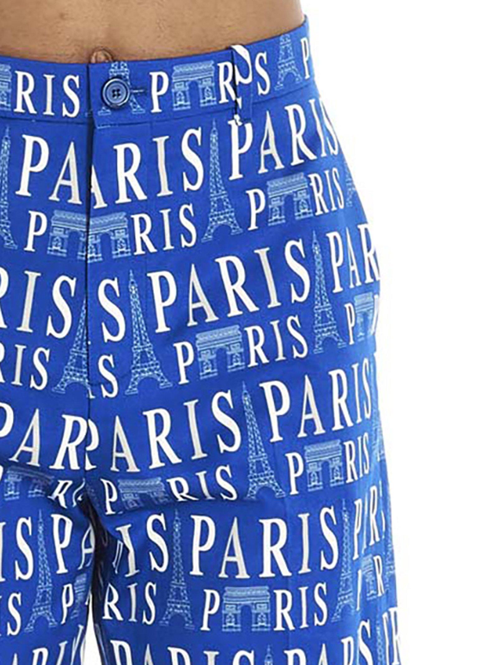 Balenciaga Paris Printed Pants in Blue for Men | Lyst