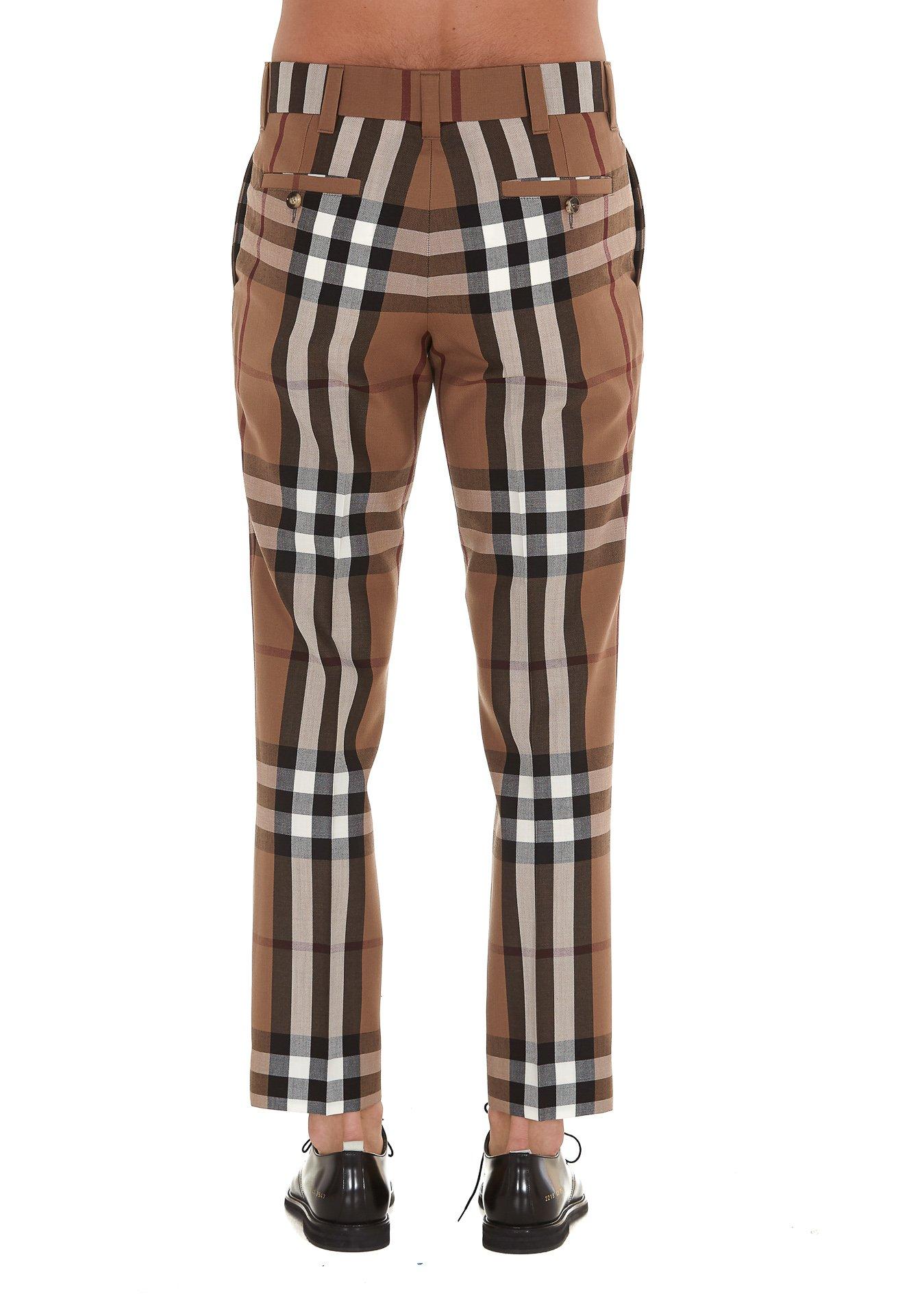 Burberry House Check Wool Trousers 50 Wool in Brown,Black 