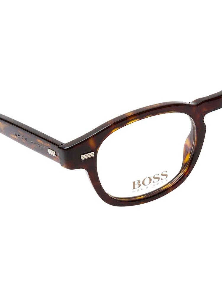 BOSS by HUGO BOSS Logo Detailed Round Frame Sunglasses in Brown for Men |  Lyst