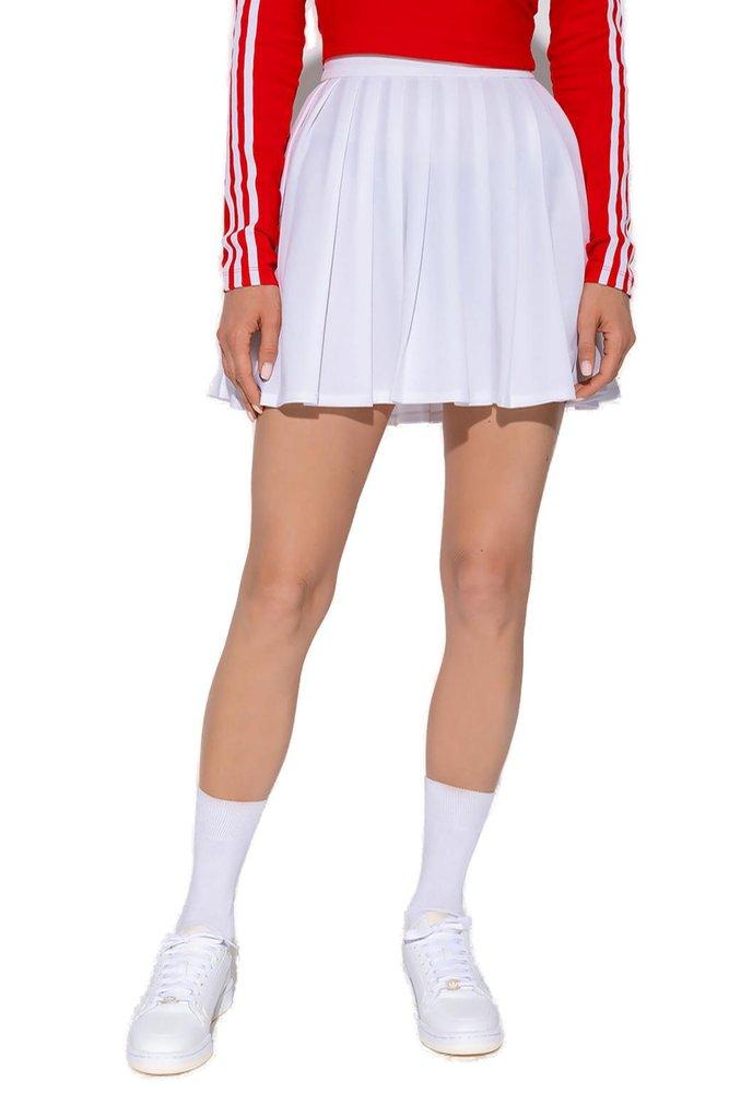adidas Originals Pleated Skirt With Logo in White | Lyst