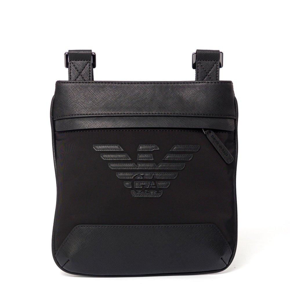 Emporio Armani Logo-patch Zipped Messenger Bag in Black for Men | Lyst  Australia
