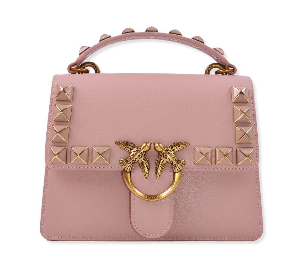Pinko Love One Foldover Top Handle Bag in Pink