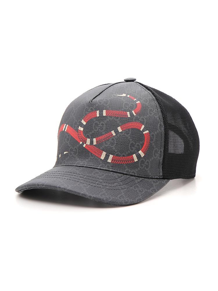 Gucci Canvas Snake GG Jacquard Baseball Cap in Black for Men - 39% -