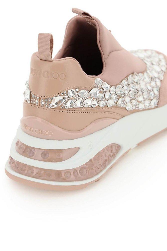 Jimmy Choo Diamond/f Leather & Glitter Sneaker In Gold | ModeSens