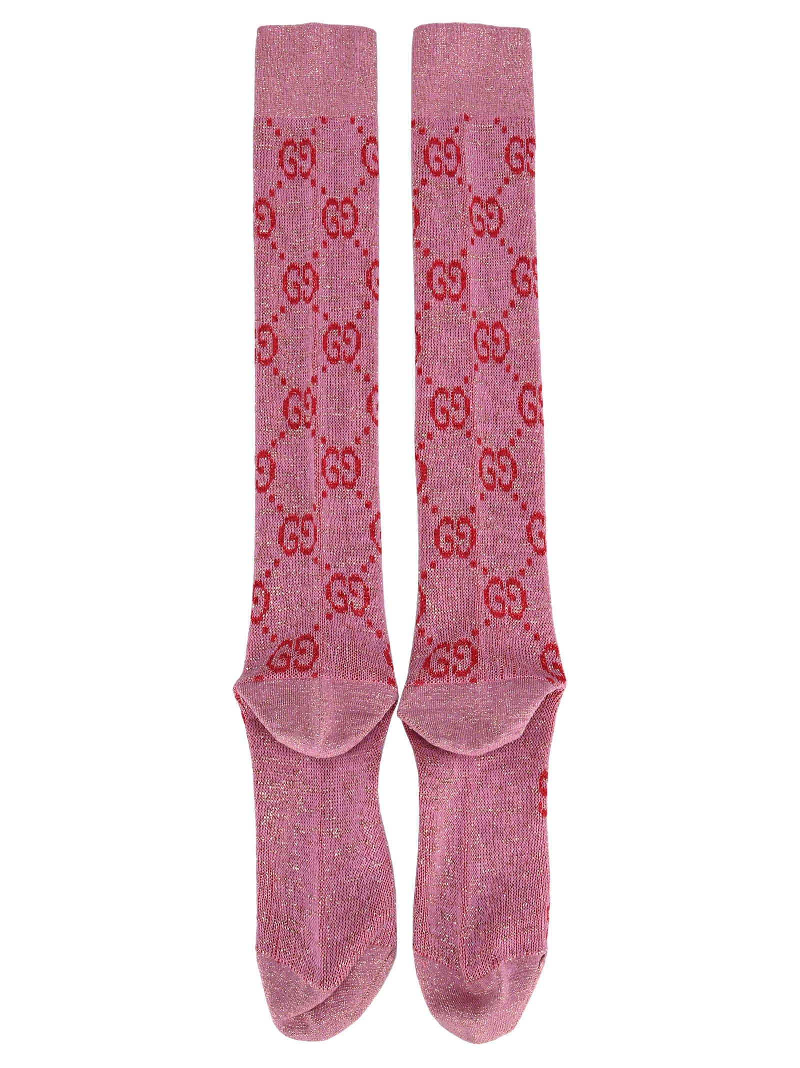 Gucci Cotton GG Signature Socks in Pink Lyst