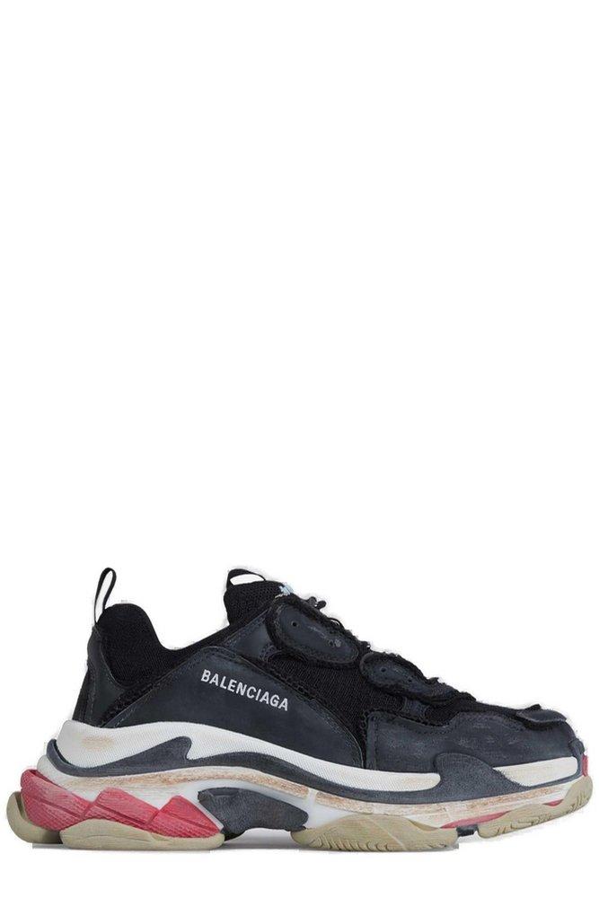 Balenciaga Synthetic Man's Triple S Leatheret And Mesh Sneakers in Black  for Men | Lyst
