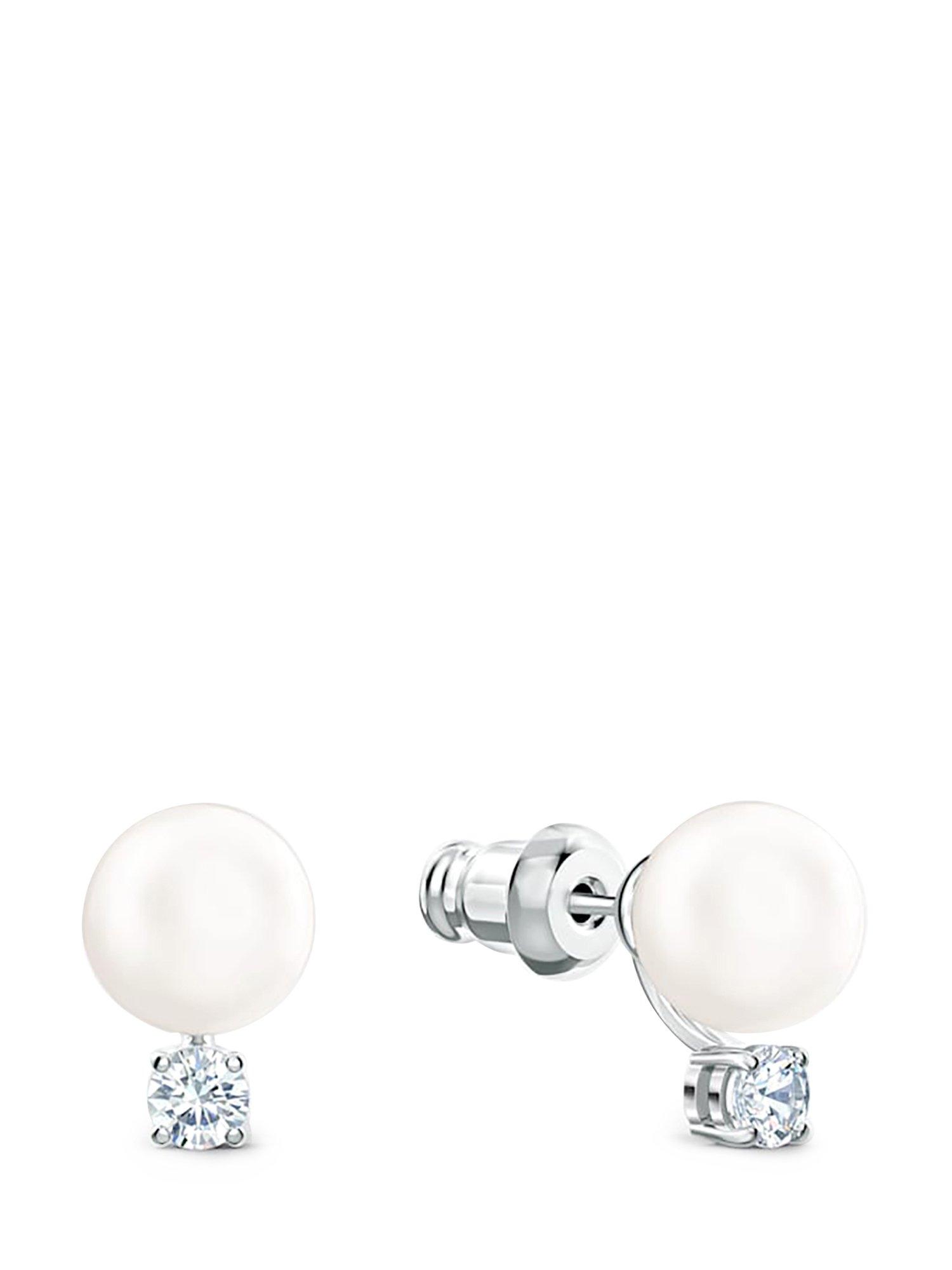 Swarovski Treasure Pearl Earrings in White | Lyst