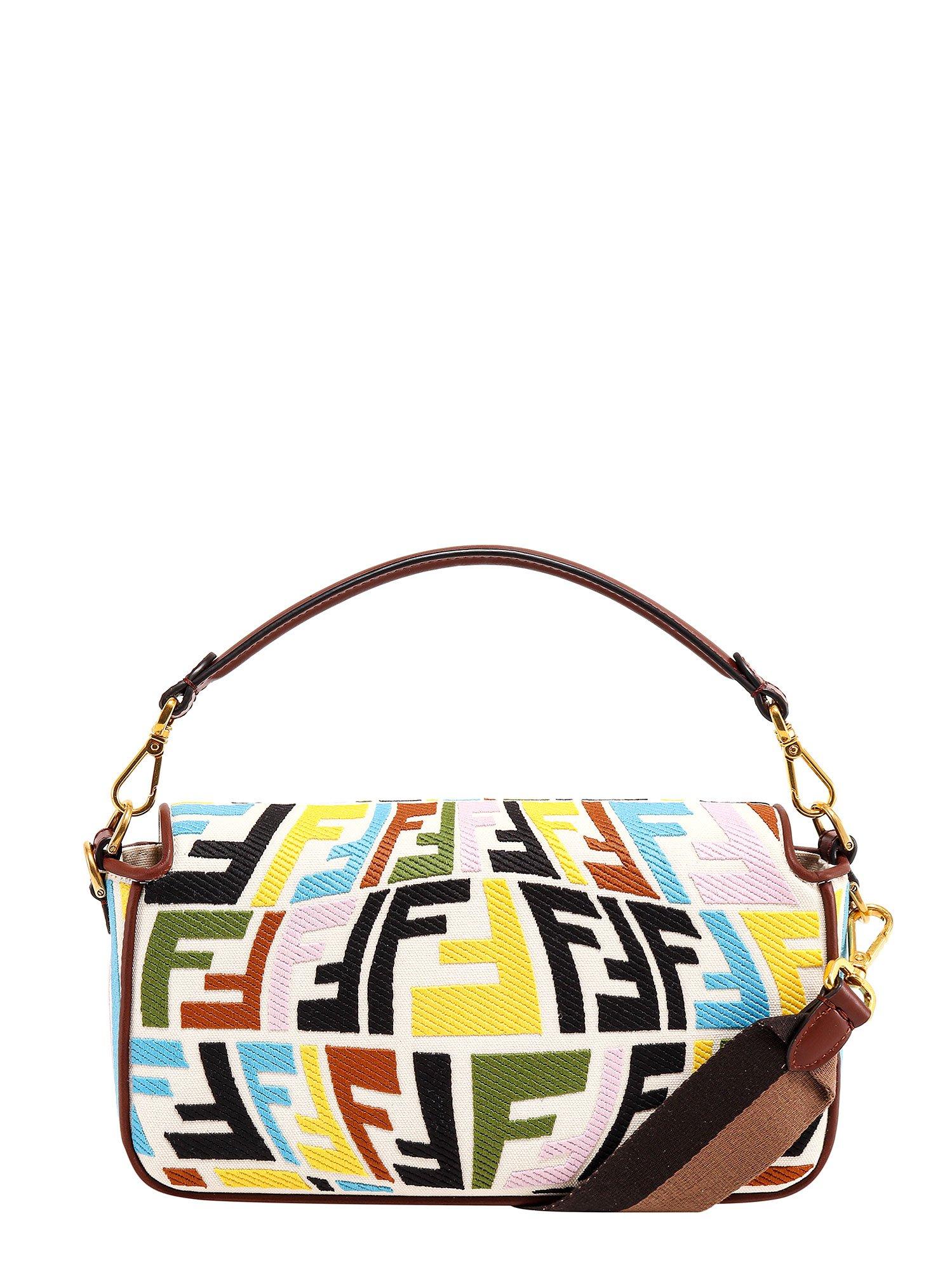 Fendi Ff Fish-eye Motif Medium Baguette Bag