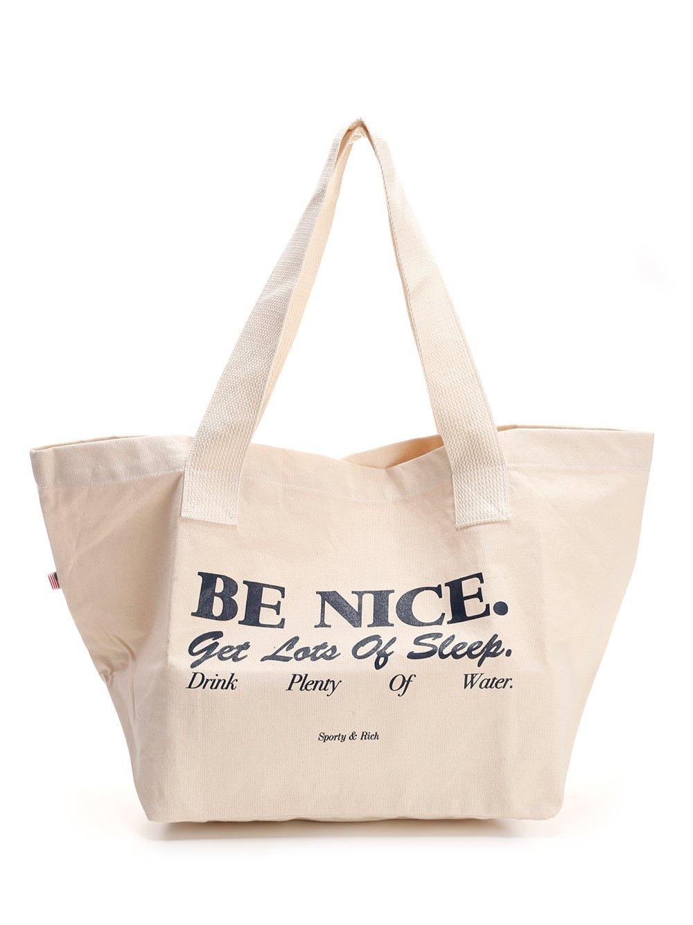Sporty & Rich Cotton Be Nice Tote Bag in Beige (Natural) - Lyst