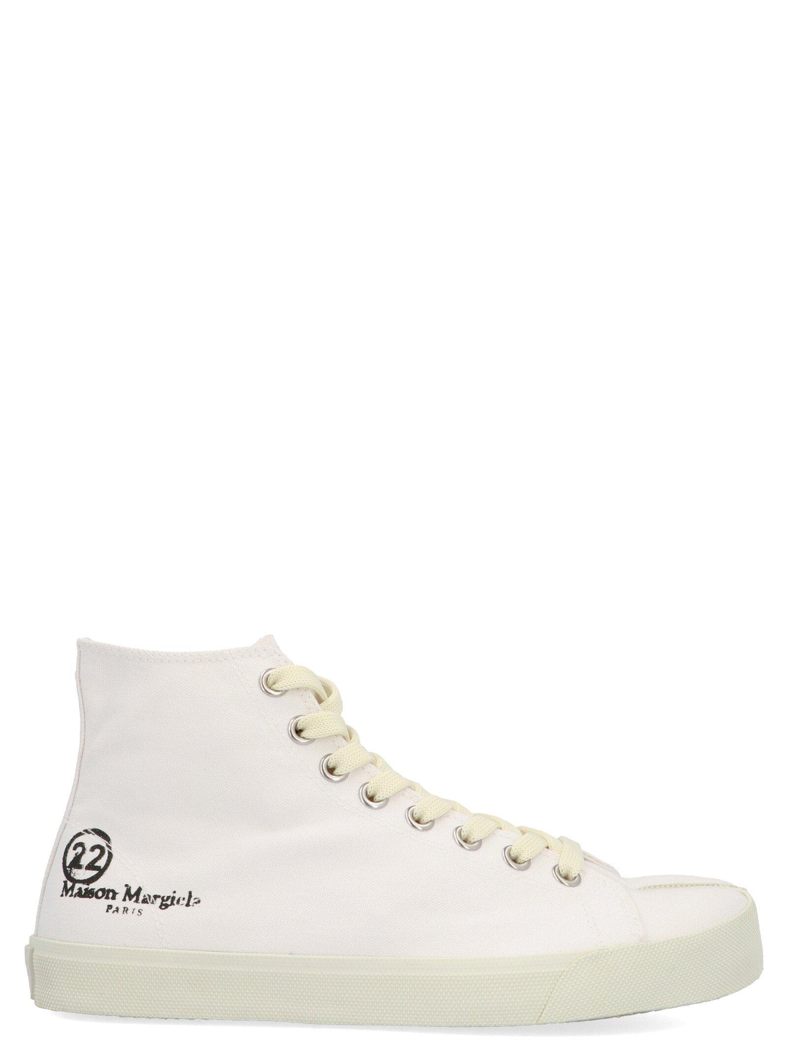 Maison Margiela Cotton Tabi High-top Sneakers in White - Lyst
