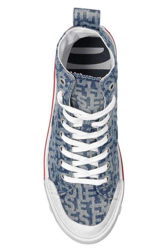 Visible Stiching Denim S-Athos High-Top Sneakers Size 43