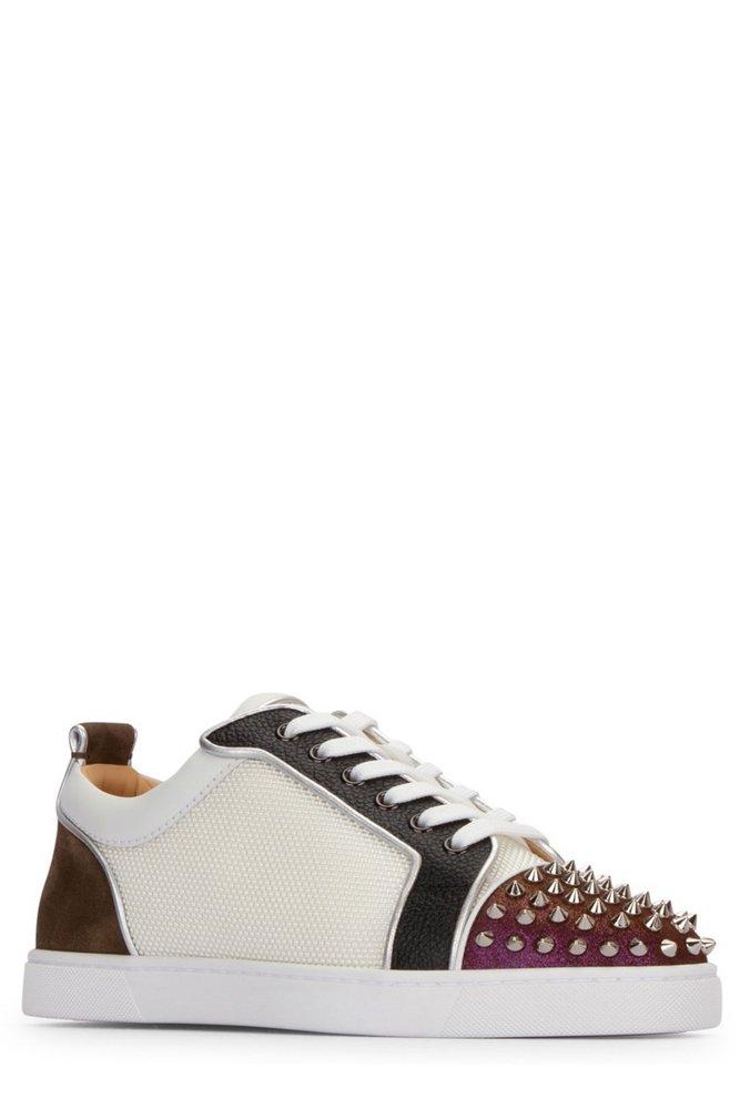 Christian Louboutin - Fun Louis Spike-embellished Leather Trainers - Mens - Multi
