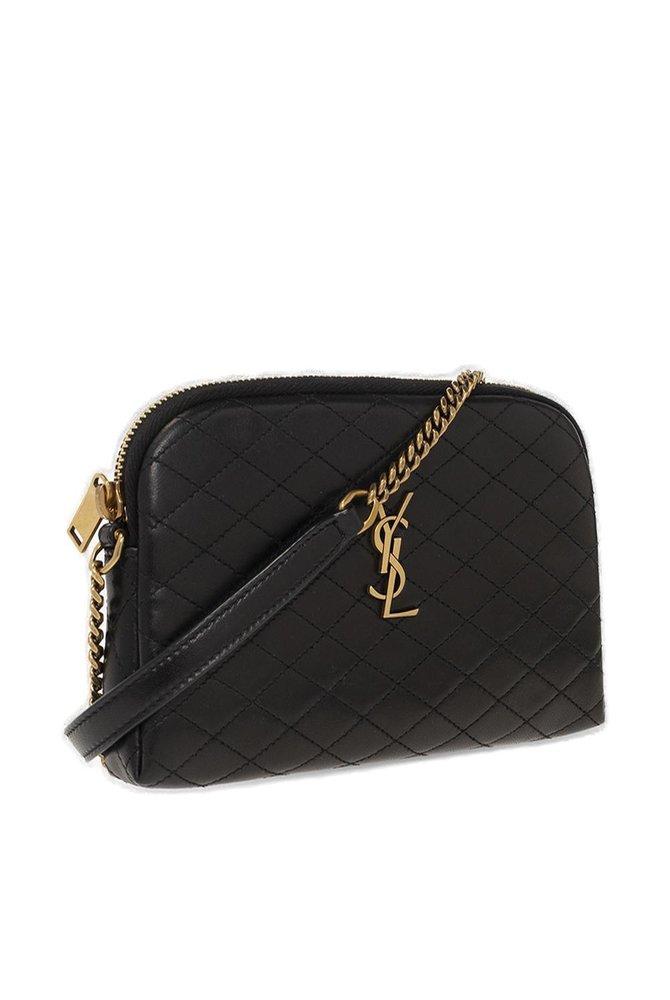 saint laurent mini gaby quilted leather micro bag on chain