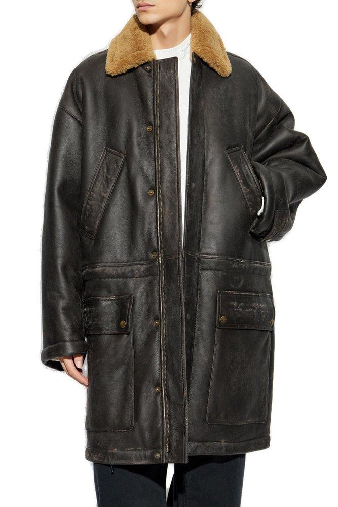 Balenciaga leather fur jacket best sale