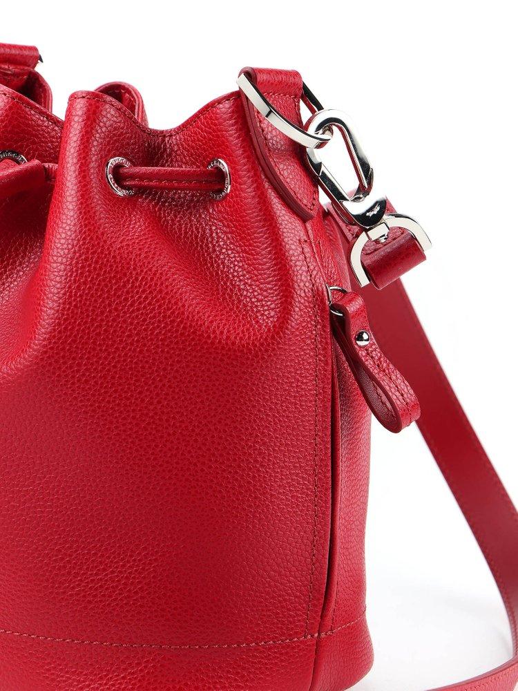 Longchamp Le Foulonné Small Bucket Bag in Red