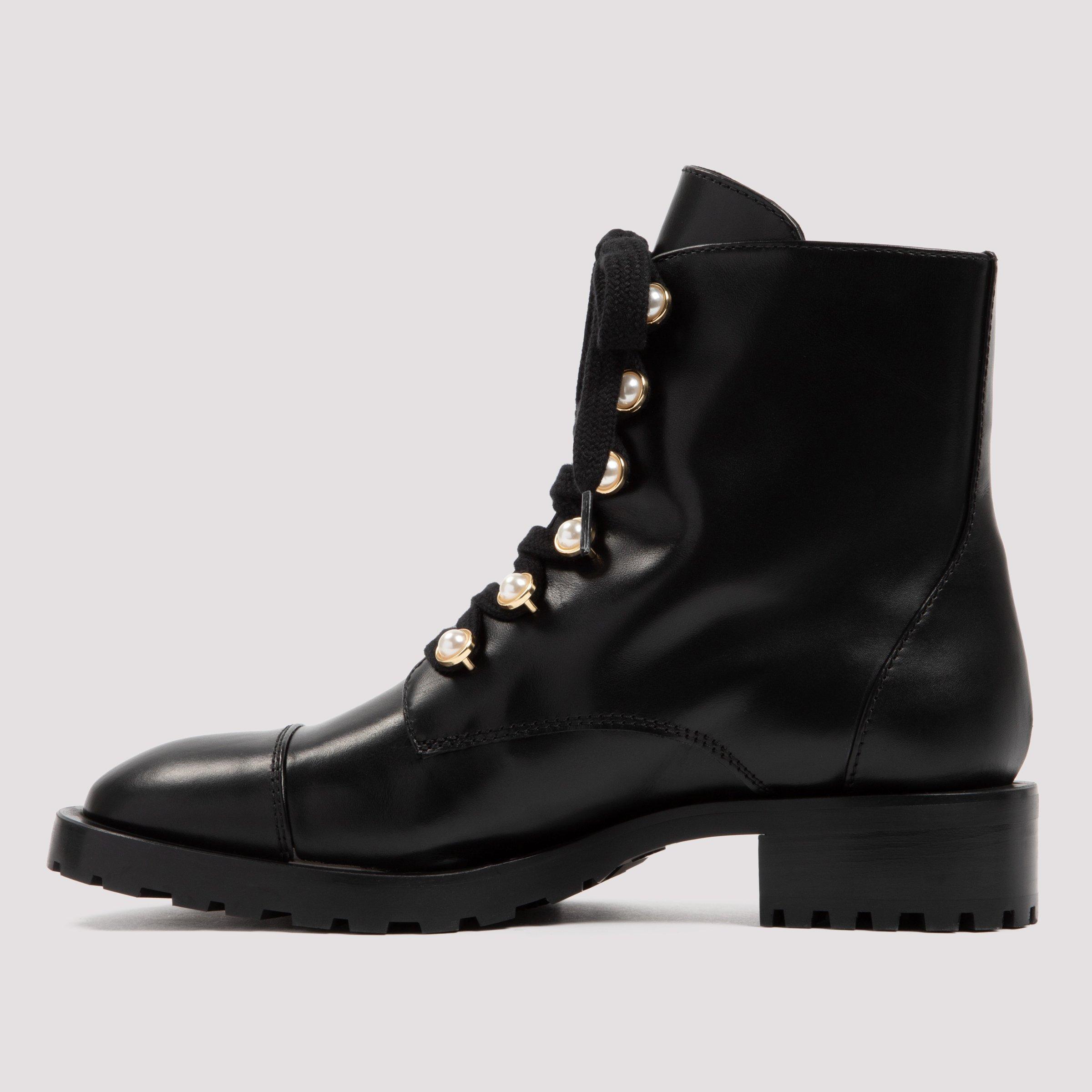 Stuart Weitzman Leather Reysen Combat Boots in Black - Lyst
