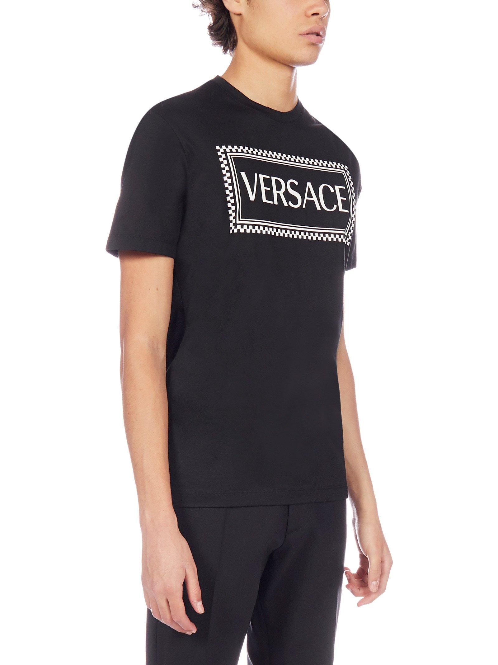Versace Box Logo T-shirt in Black for Men | Lyst