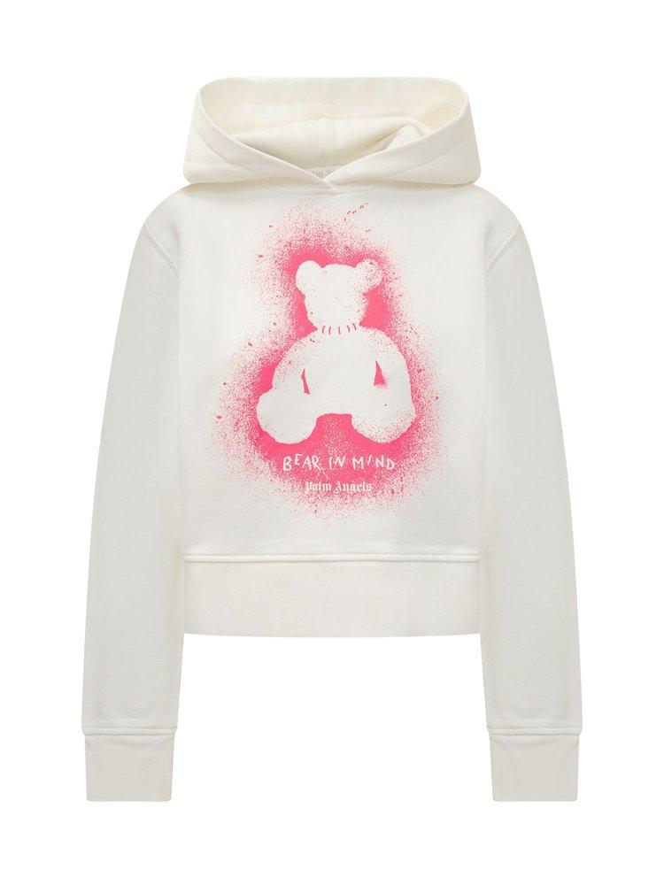 Bear Print Hoodie Palm Angels Teddy Bear Hoodie White Teddy Bear