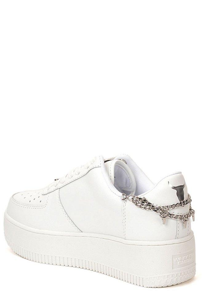 Windsor Smith Chain Embellished Platform Sneakers in White | Lyst