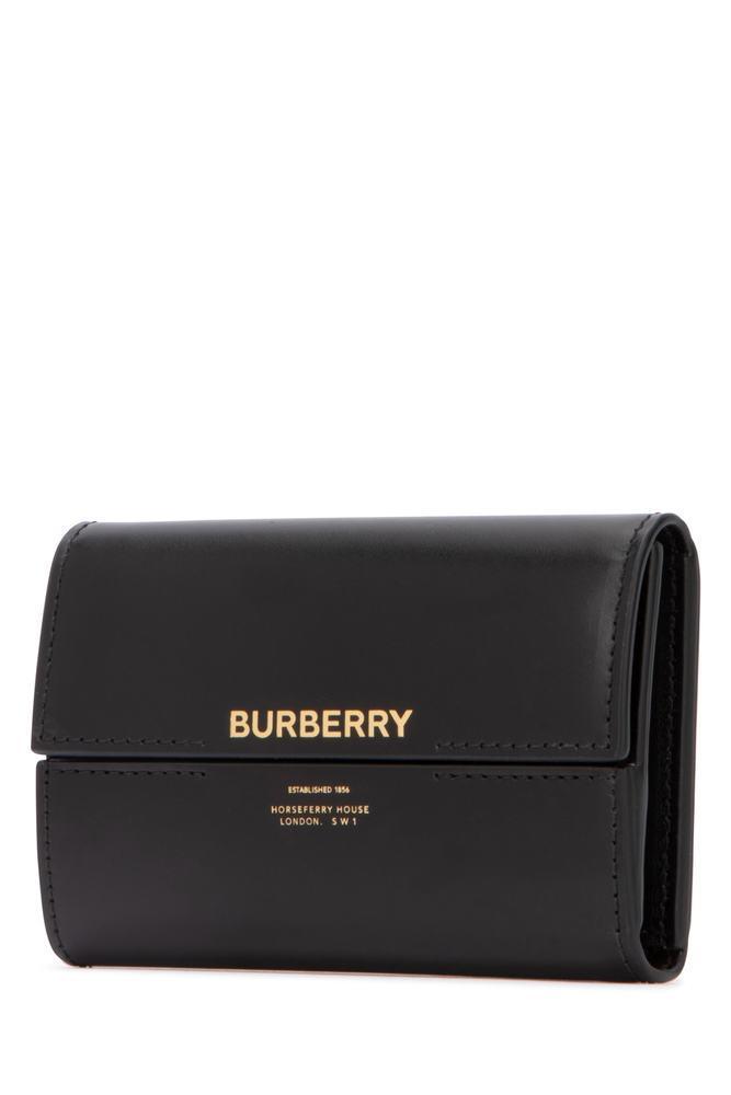Burberry Horseferry Print Leather Folding Wallet in Black - Lyst