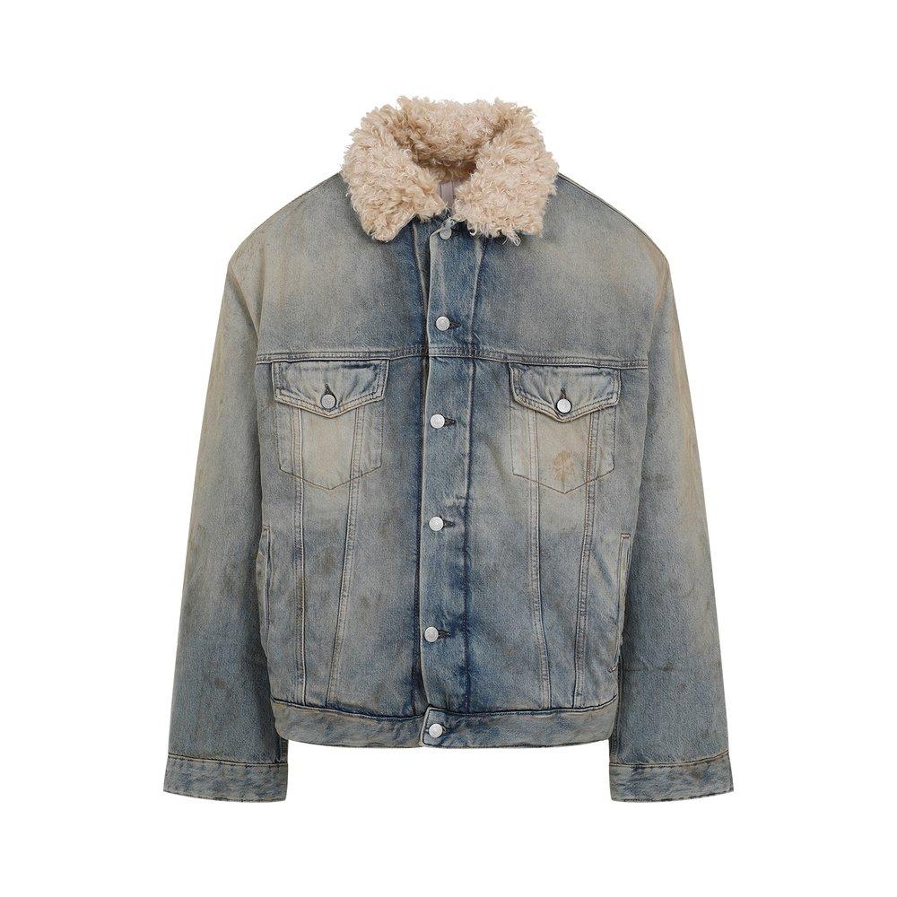 Acne Studios Long sleeved Distressed Denim Jacket in Blue Lyst Canada