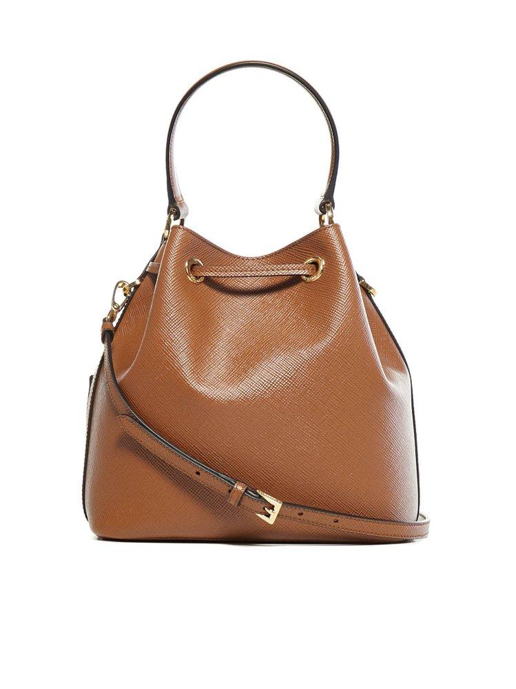 prada bucket bag brown