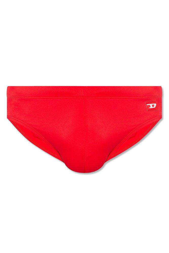 DIESEL Bmbr-jack Logo-patch Swim Briefs in Red for Men | Lyst