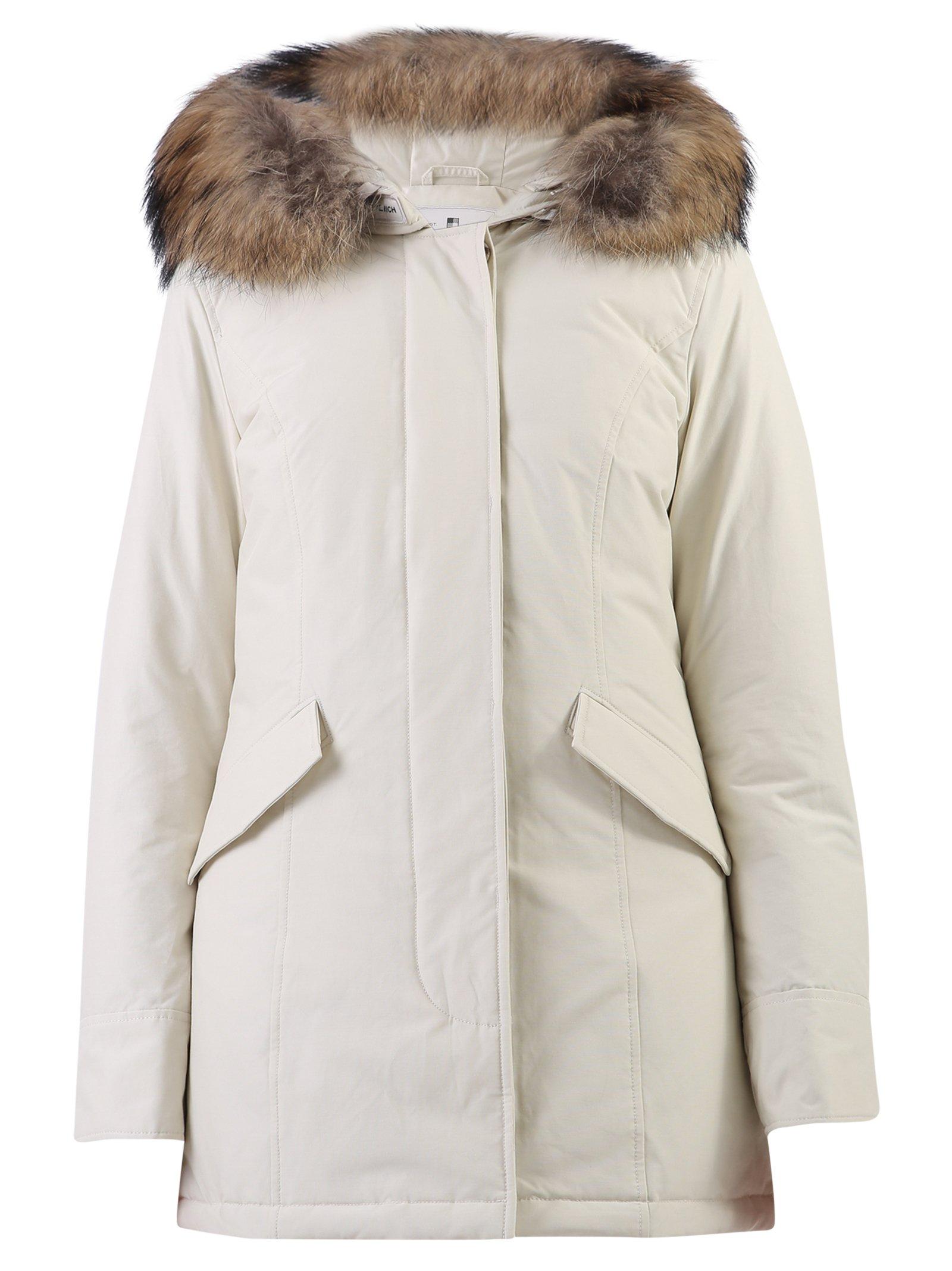 Woolrich Cotton Fur-trim Arctic Parka Coat in White - Lyst