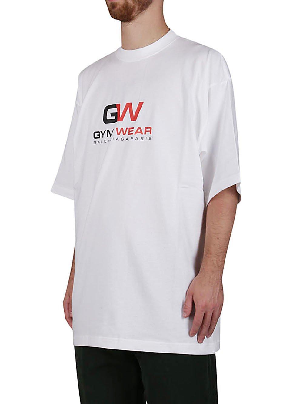 Balenciaga Gym Wear Large Fit T-shirt in White for Men