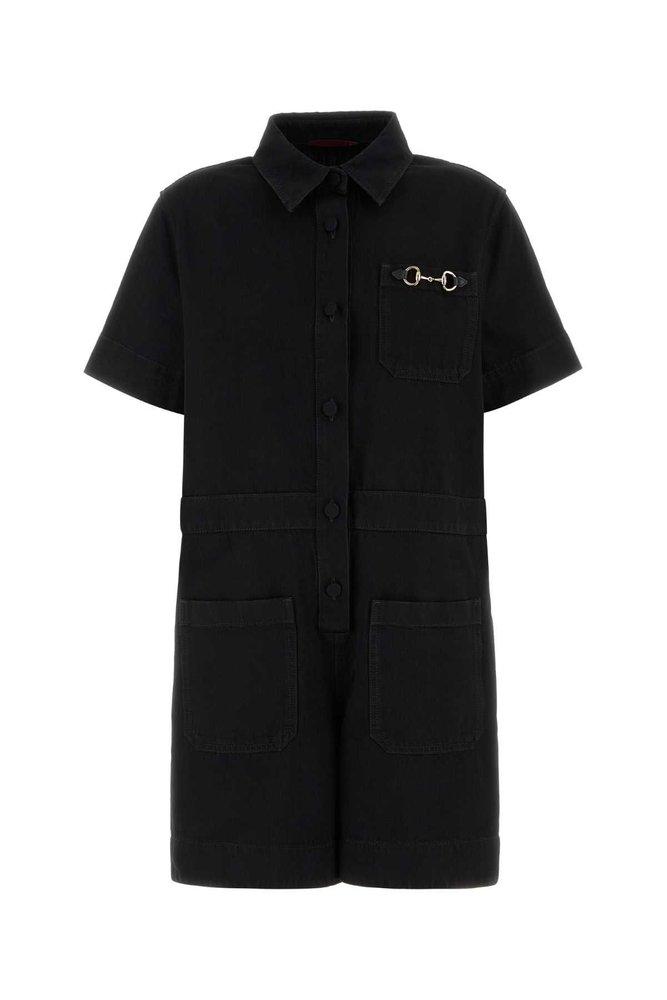 ワンピース GUCCI Black Denim Jumpsuit Women's Gucci Jumpsuits and rompers | Lyst