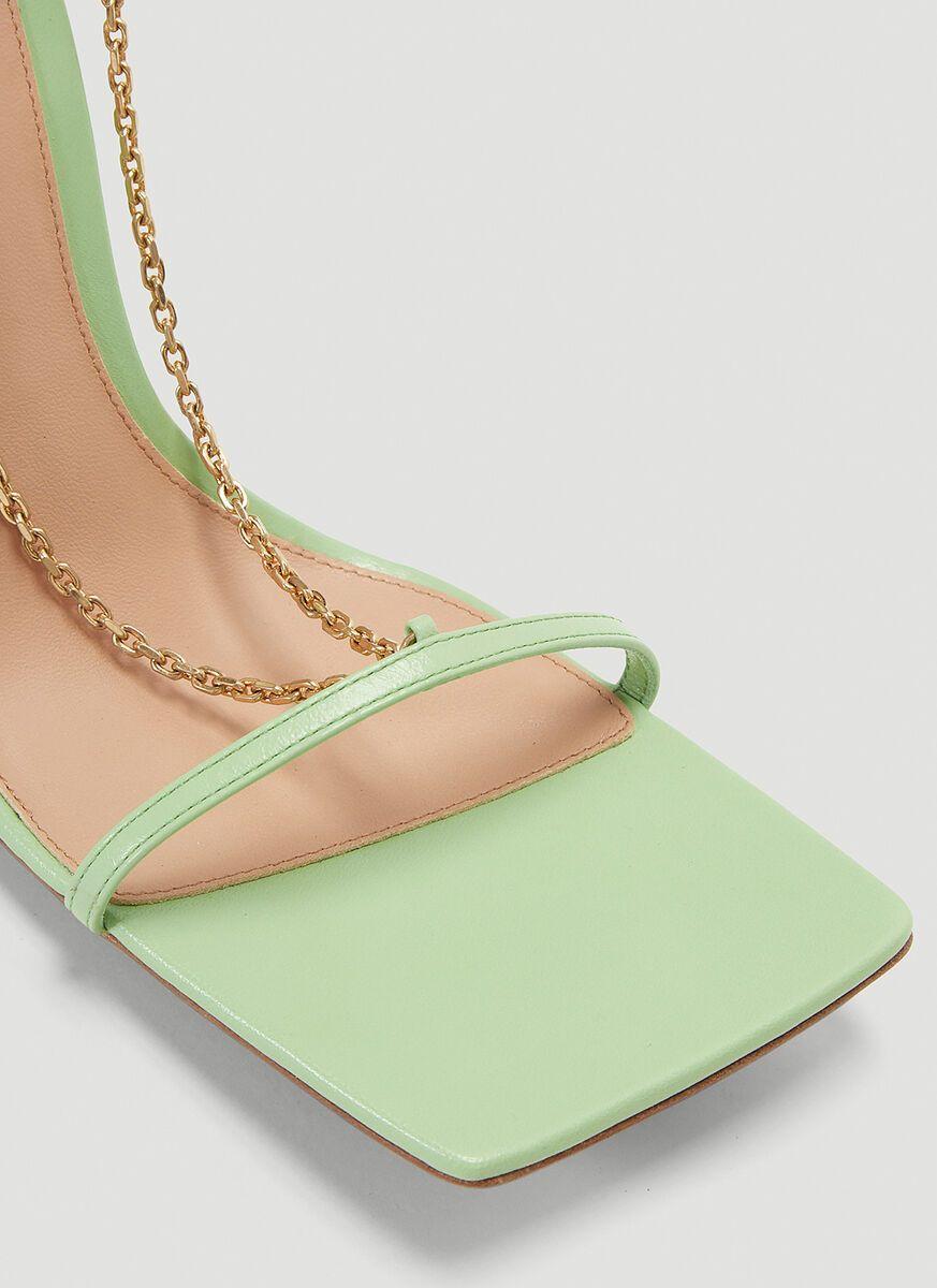 Bottega Veneta Leather Stretch Sandals in Green - Lyst
