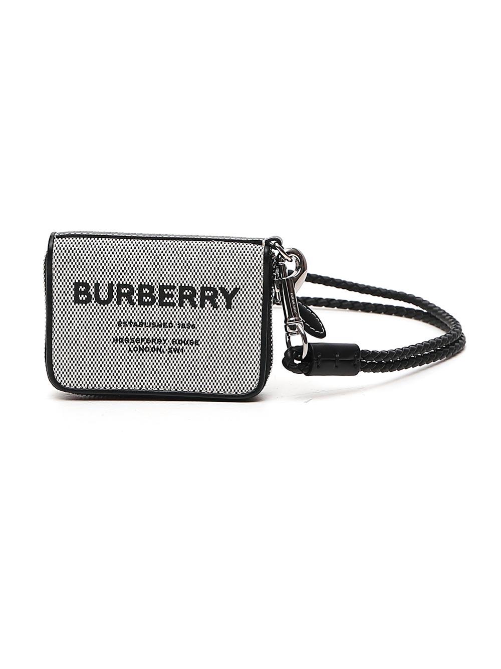 Burberry Black Horseferry Print Lanyard Card Holder Burberry