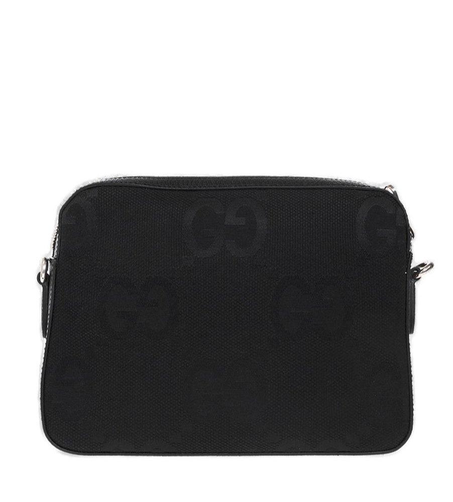 Gucci Monogram Zip-around Messenger Bag in Black for Men | Lyst