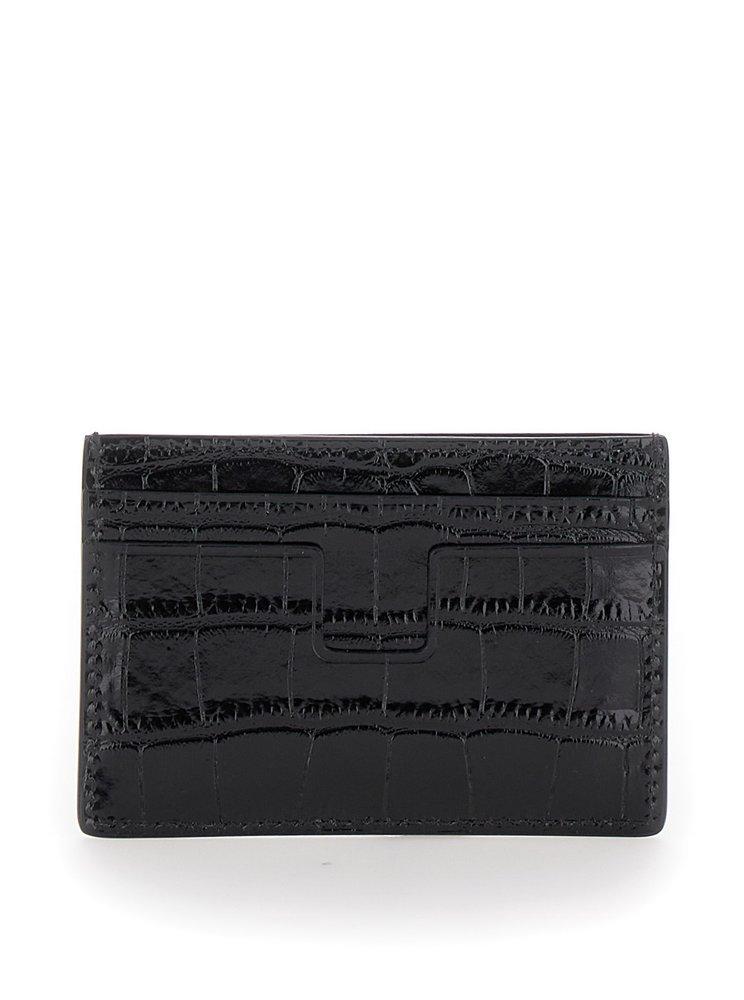 【関税＆送料込み】Tom Ford Black Card Holder With Embossed TOM FORD Cardholder in Black | FWRD