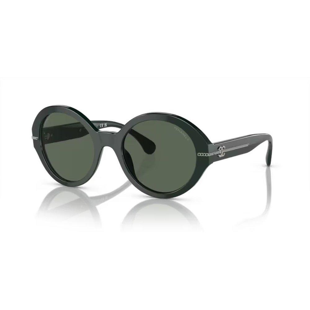 Chanel 5480H Sunglasses Green/Green Square Women
