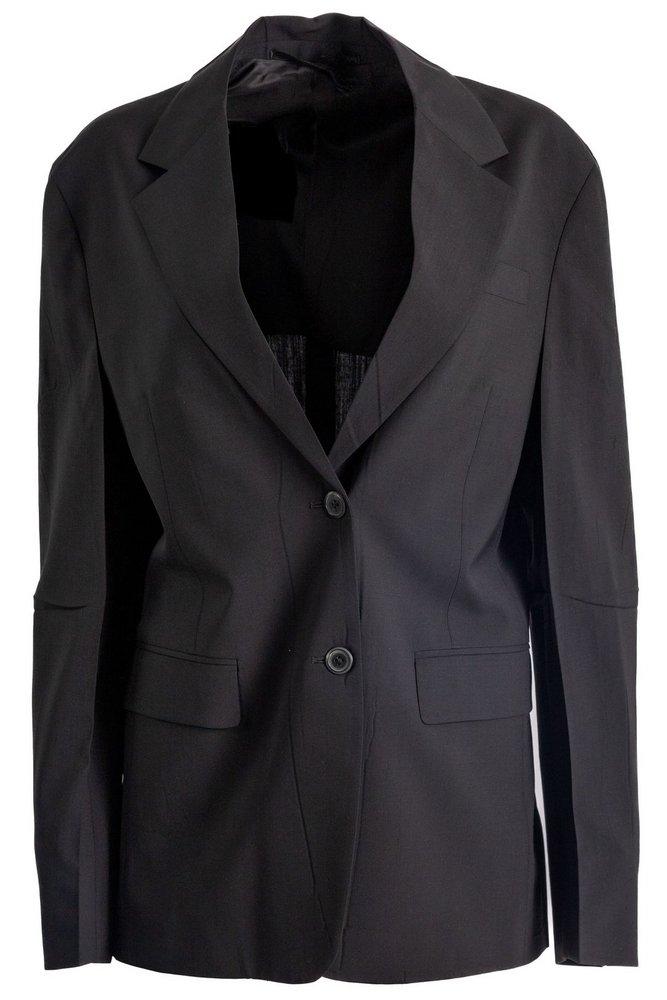 【VIP価格】PRADA Blazer Jacket Prada Jacket Womens 42 Black Blazer Career Business Dress