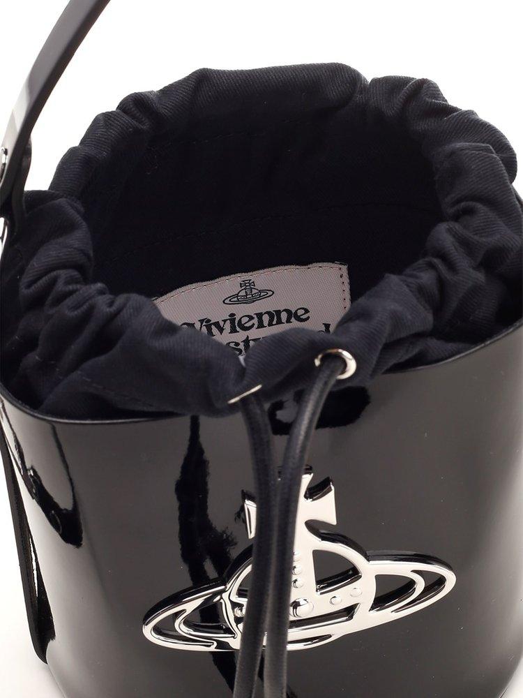 Daisy Small Leather Bucket Bag in Black - Vivienne Westwood