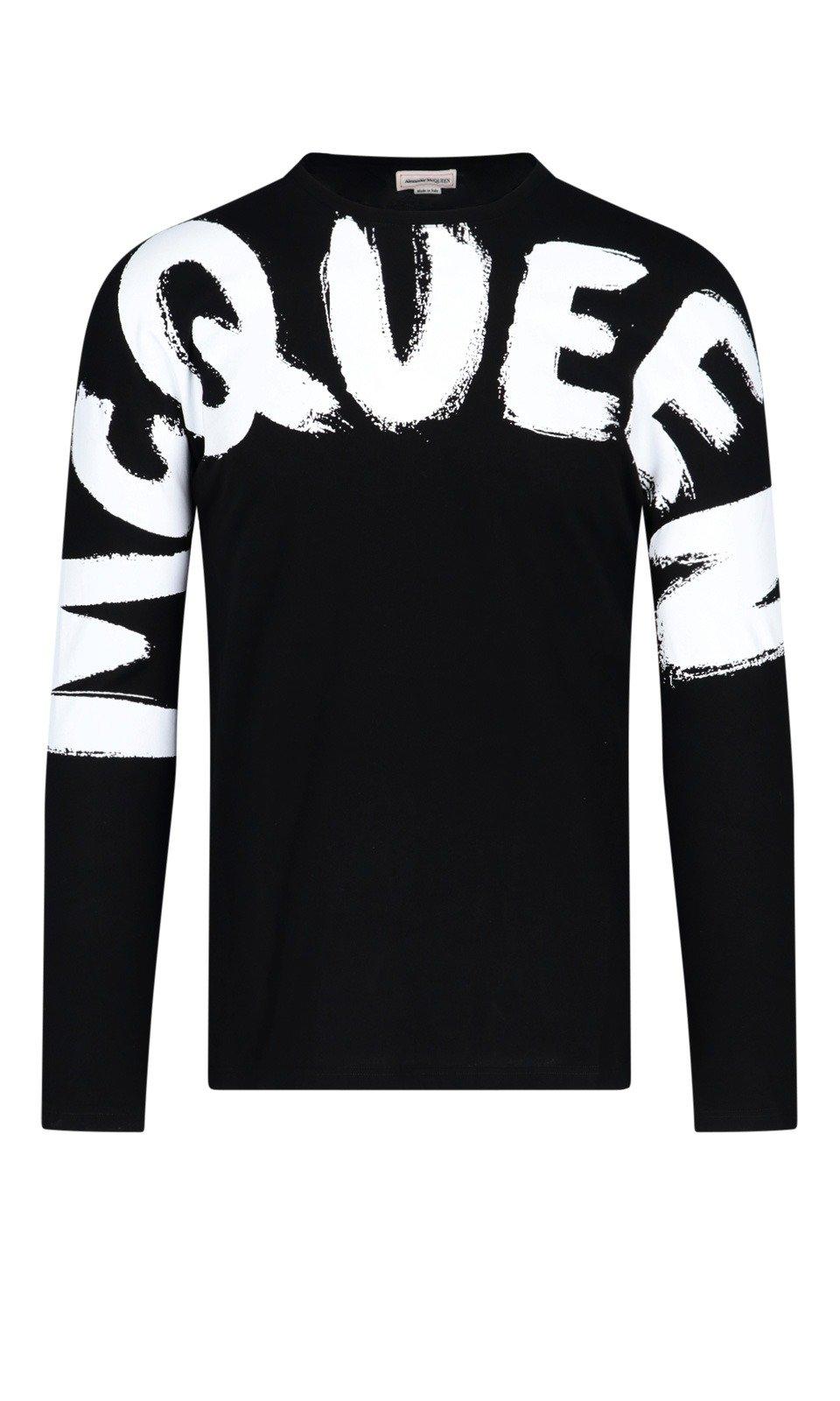 Alexander McQueen Graffiti Logo Long-sleeve T-shirt in Black for Men | Lyst