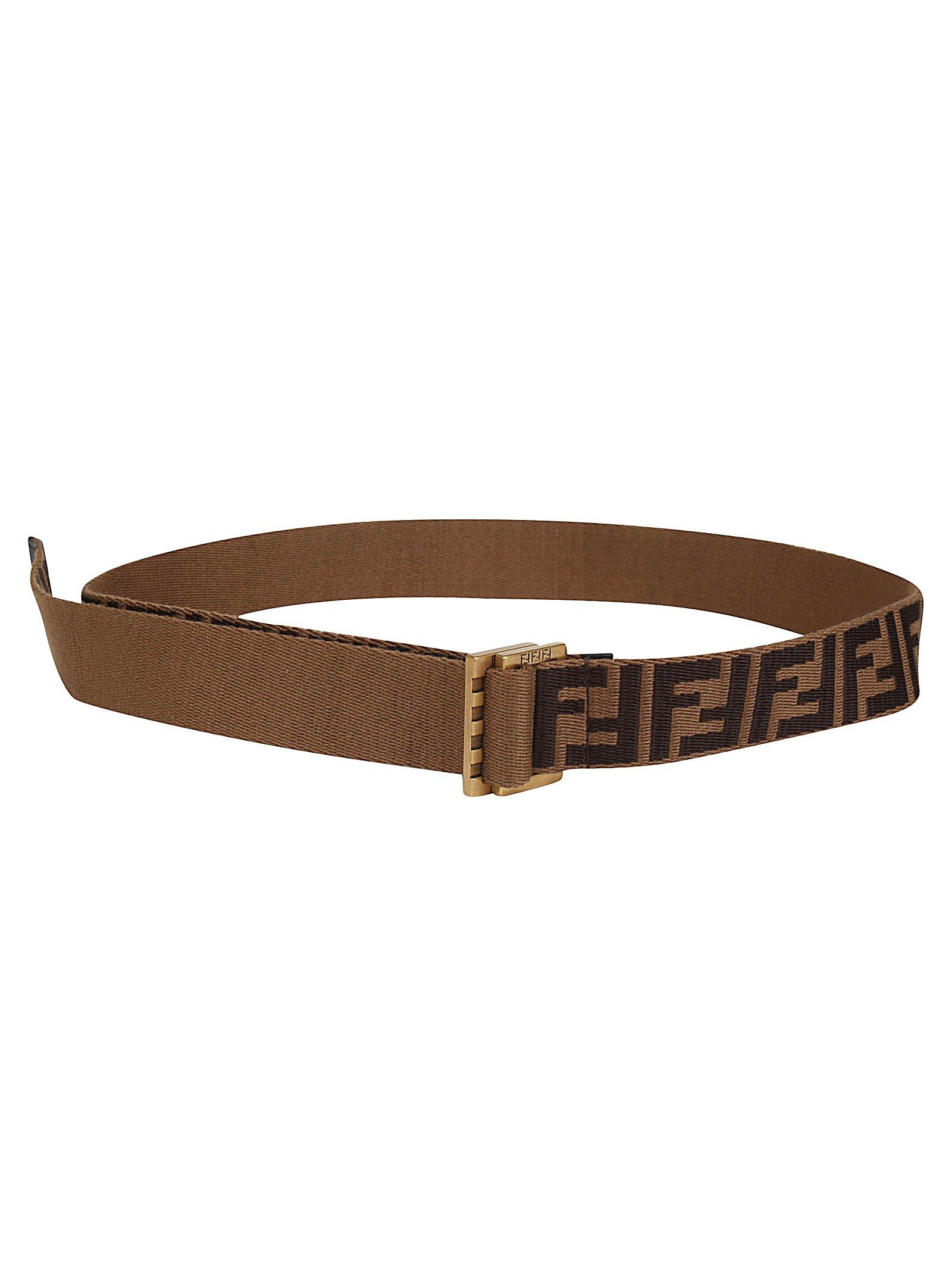 Fendi Leather Ff Logo Buckle Belt in Brown for Men - Lyst